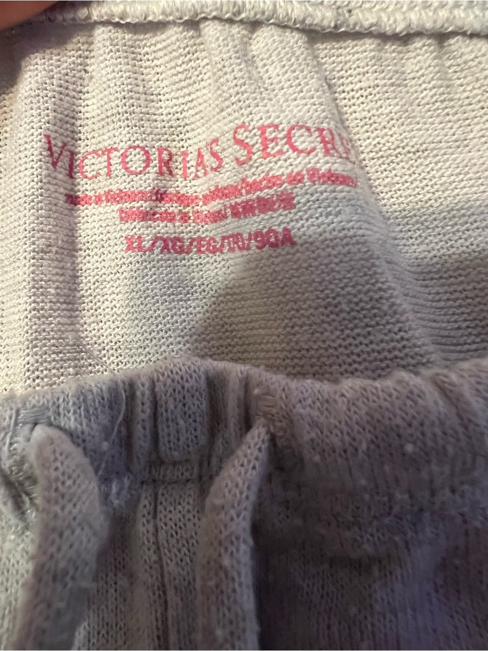 Victoria's Secret light gray knit pajama shorts with pink logo